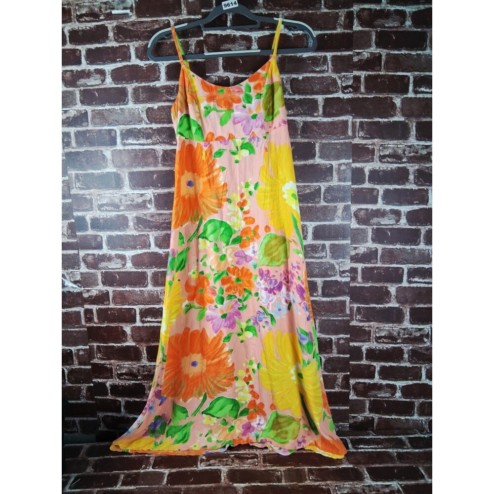 Jams World Dress Yellow Floral Tropical Vacation Made in Hawaii Loose Breezy